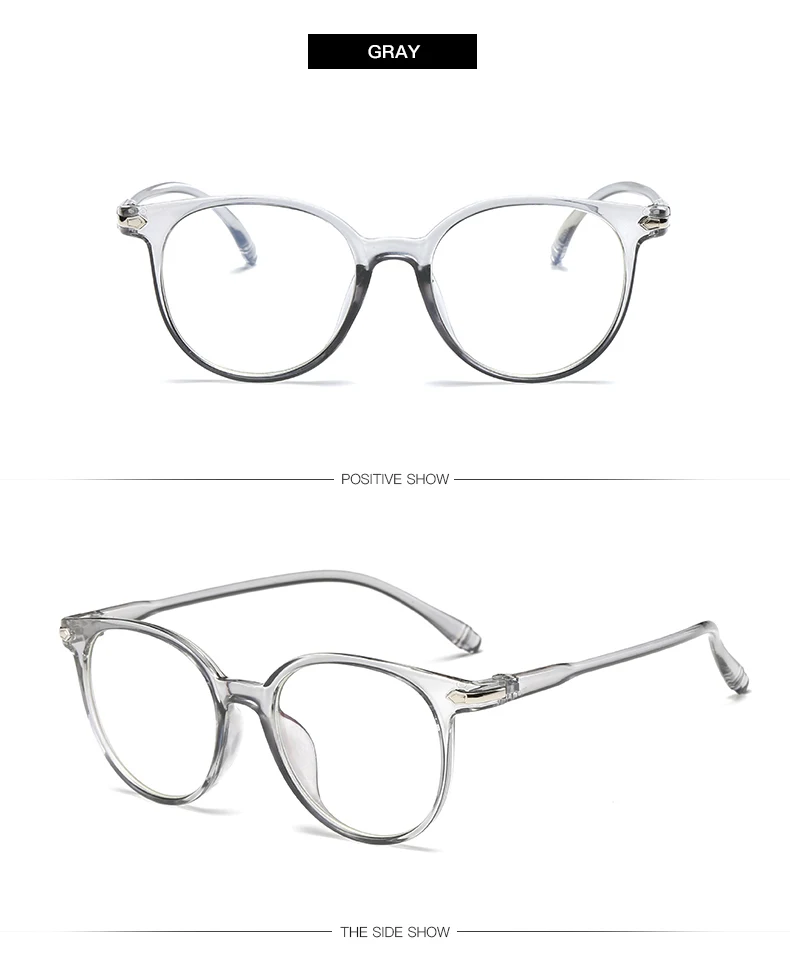 Women Glasses Frame Men Anti Blue Light Eyeglasses Frame Vintage Round