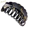 Super quality glitter black hair claws charming plastic clamp clip