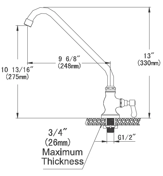 Affordable Single Hole Deck Mounted Faucet Kitchen Water Tap