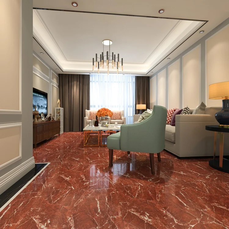 Iranian Tiles Cheap Modern Living Room Glazed Red Jade Marble