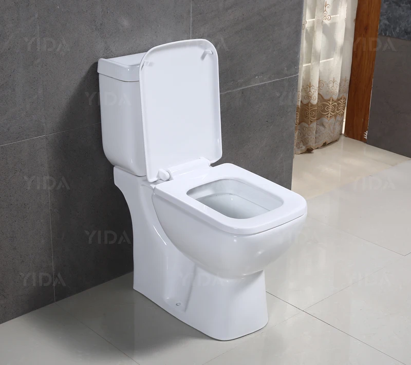 YIDA Europe square shape washdown two piece inodoros ceramic disable person p trap elderly toilet wc