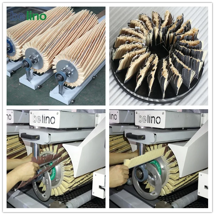 Double Heads Manual Operate Wood Brush Sanding Profile Sander Machine