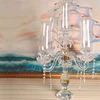 Hurricane lamp wedding 5 arms crystal candelabra centerpiece