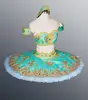 Custom Size Stage Performance Wear Green Crop Top Pancake Tutu Ballet Professional