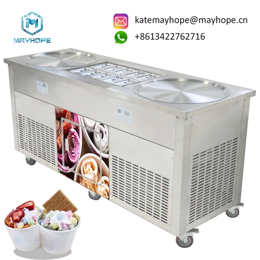 Fried Fry Ice Cream Maker Single Pot Machine Saving Stainless Steel