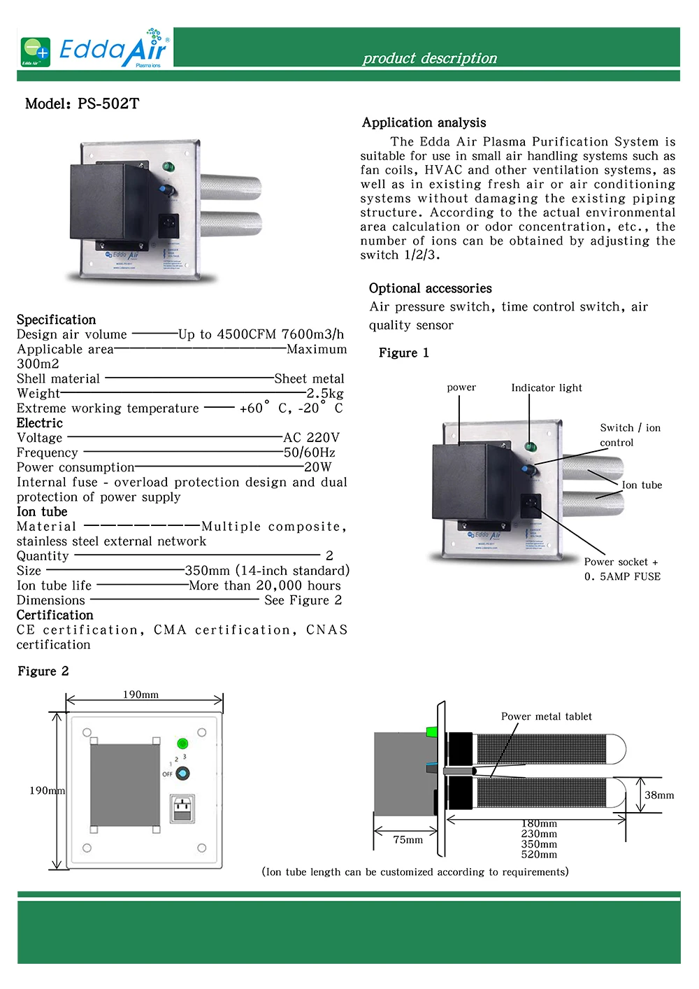 PS-502T plasma pipeline