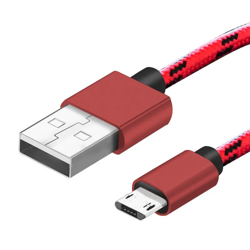 Usb cable nylon braided charger cable for android mobile phone stripes charging micro usb cable - ANKUX.COM