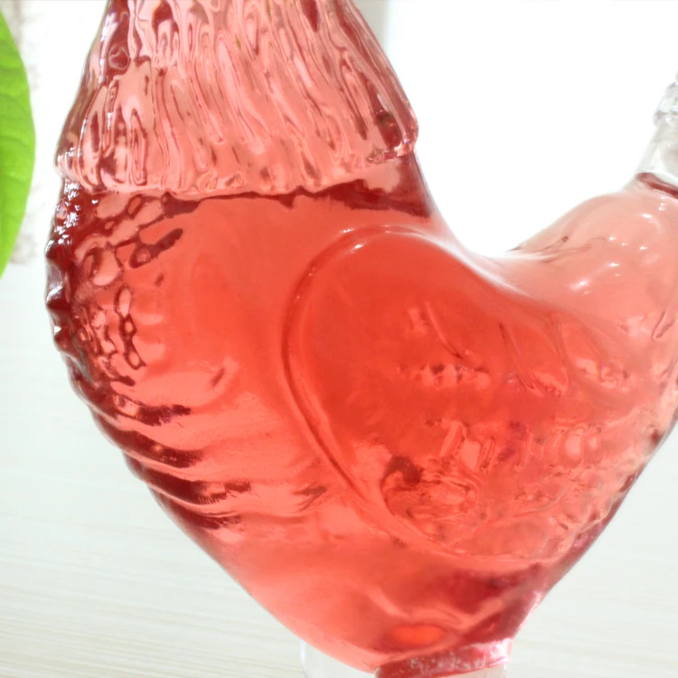Creative Hand Made Borosilicate Heat Resistant Animal Shaped Clear Glass Decanter Chicken Shaped Wine Bottle.JPG