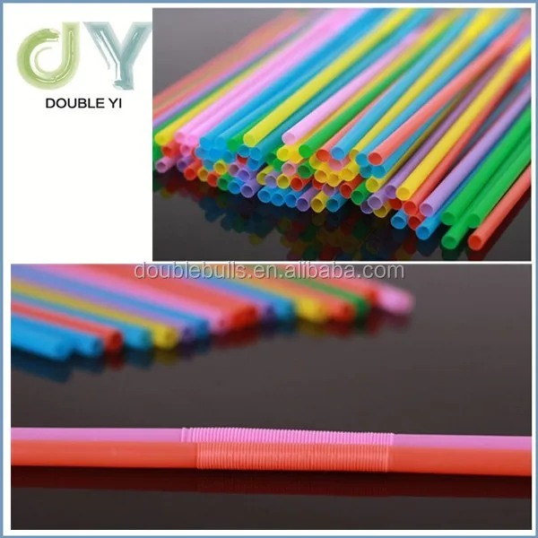 Factory Wholesale Colorful Flexible Plastic Disposable Drinking Straws