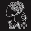 Delta Sigma Theta Afro girl Rhinestone Motif Patterns Crystal Transfer For Tees