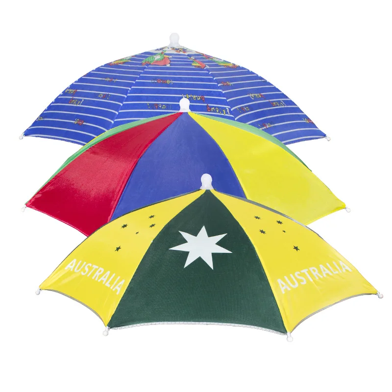 Custom Clear Football Fan White Umbrella Hat For Adult Hat Umbrella