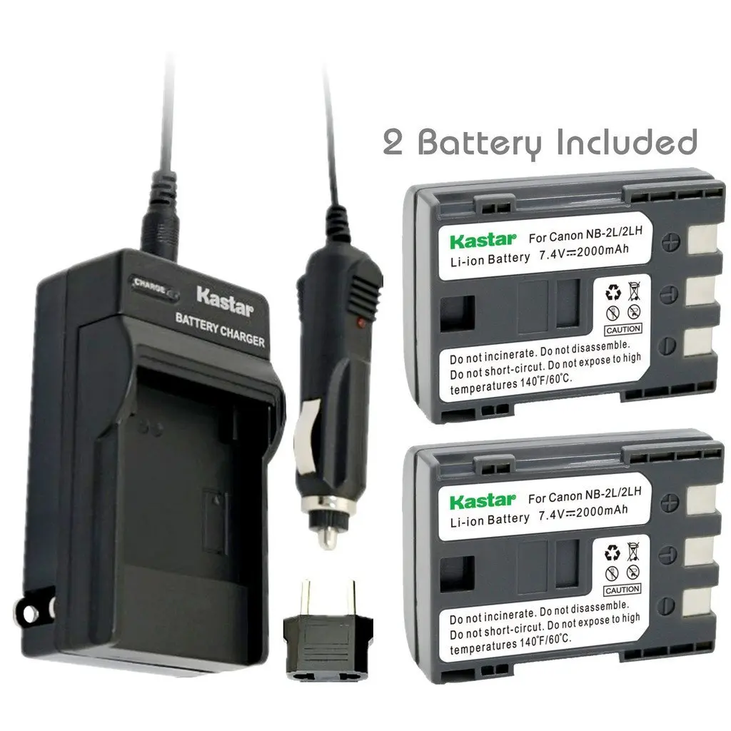 Get Quotations · Kastar Battery (2-Pack) and Charger Kit for Canon NB-2L NB