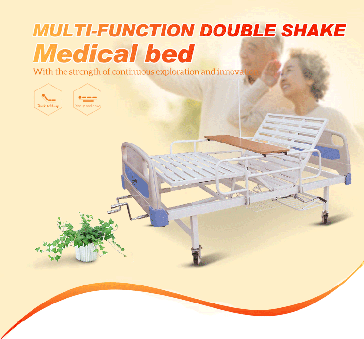 Cheap 2 Crank Manual Medical Hospital Patient Bed 2 Position Hospital