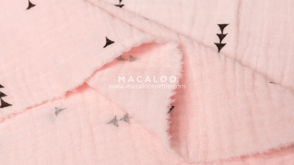 Low MOQ cotton crinkle double gauze fabric for baby