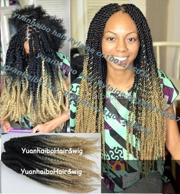 Whole Price 20inch Folded Black Blonde Synthetic Two Whole Price 20inch Folded Black Blonde Synthetic Two Tone Ombre Marley Twist Braid