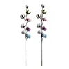 2019 Decorative Dried flowers 26 inch 8 Head Colored Natural Cotton boll Flower Stem