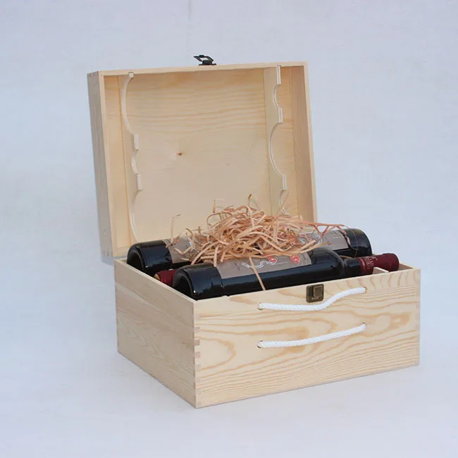 customized wooden gift wine box with logo