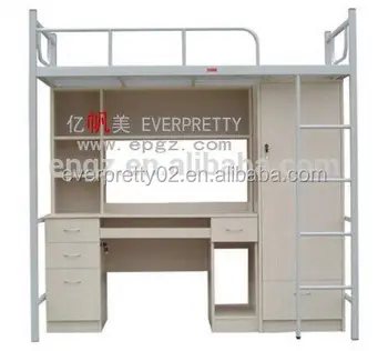 Modern Style Bunk Bed With Study Table And Computer Desk For