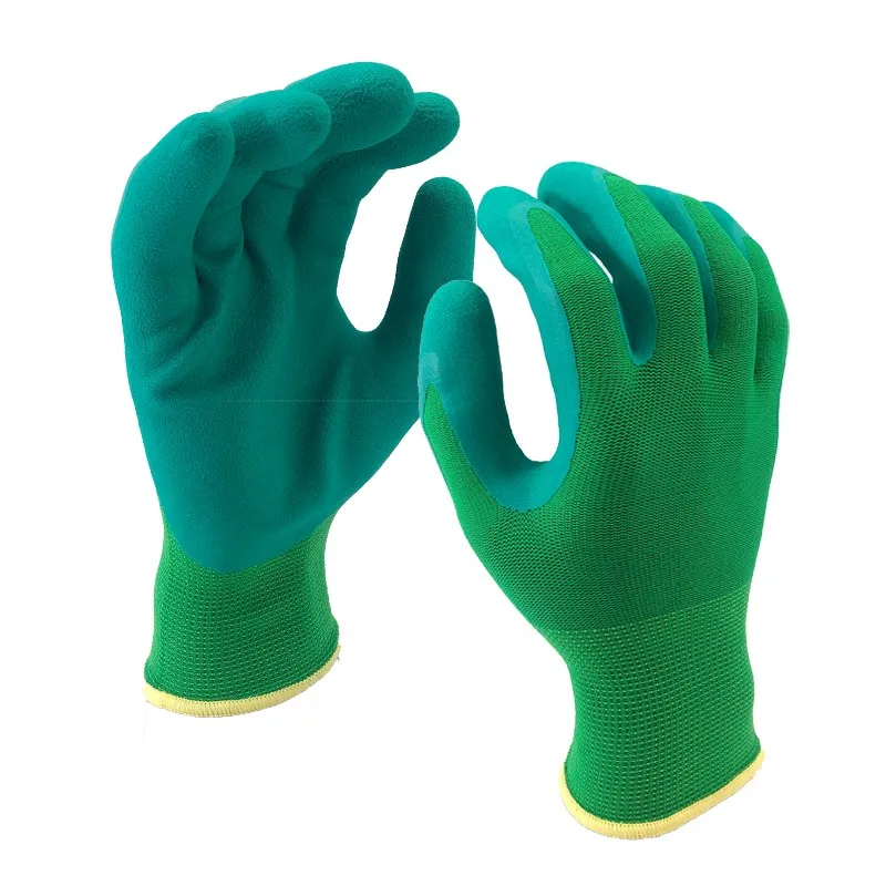 Nmshield Blue Polyester Foam Latex Gloves Buy Latex Foam Coated