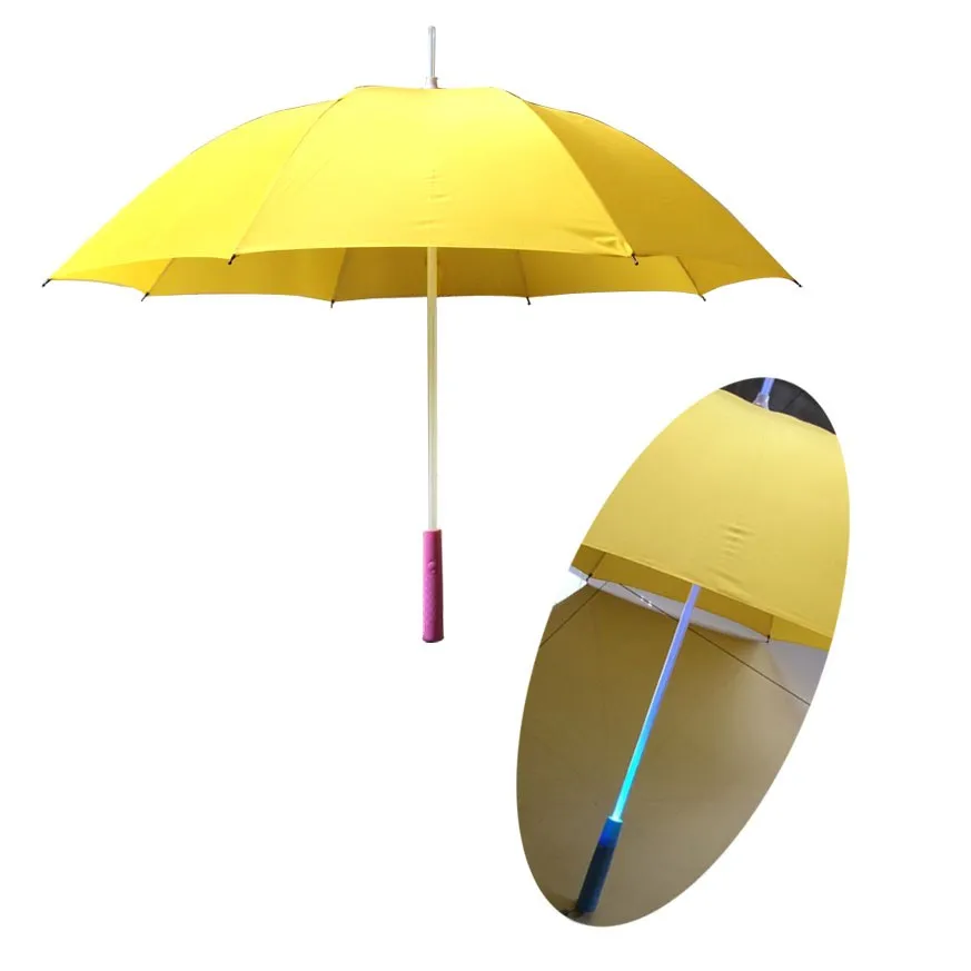 Led Lighted Stick Umbrella With Fiberglass Frame Buy Stick Umbrella