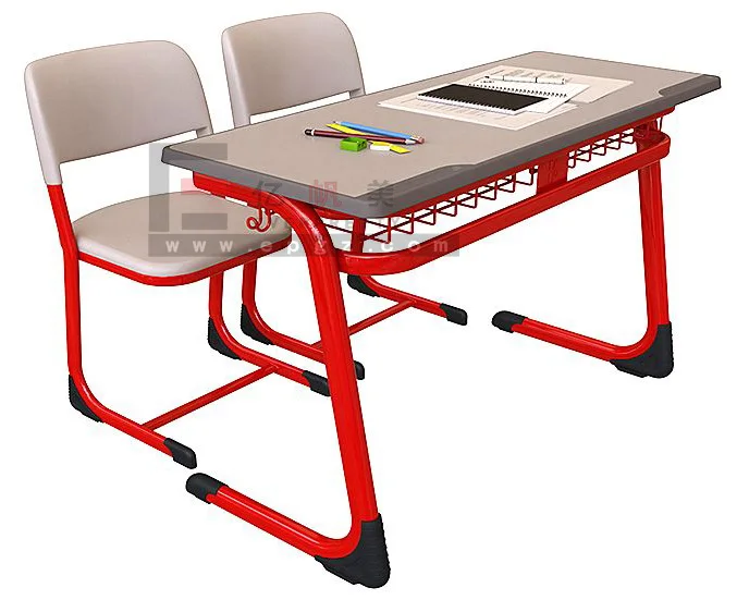 Double Desk And Chair School,Double Colorful Heavy Structure Kids Desk