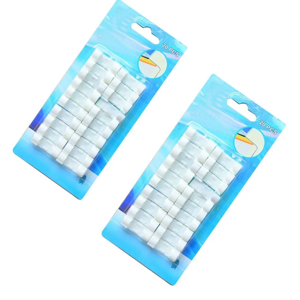 self adhesive cable clips white