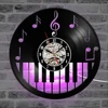 Preciser Hollow Vinyl Record Clock Creative Antique Style Piano Keyboard Wall Clock Music fans Decor Art Clock