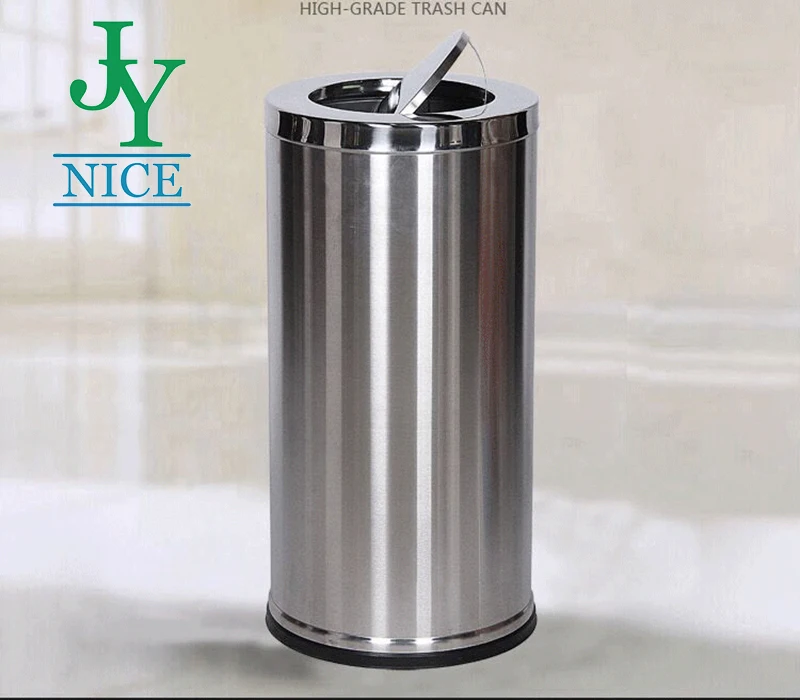 Metal Outdoor Medical Dustbin with lid hotel home office Stainless Steel rubbish bin