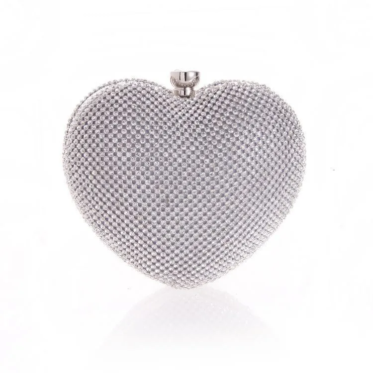 silver heart clutch