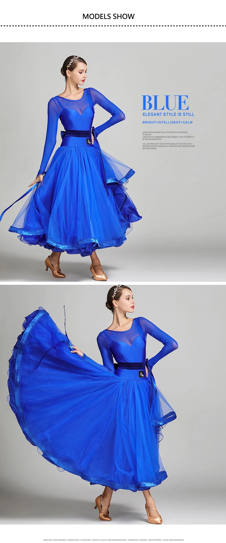 International Standard Ballroom Dance Dress  Lyrical Dance Costume Dress Women Long Ballroom Dancing Dress