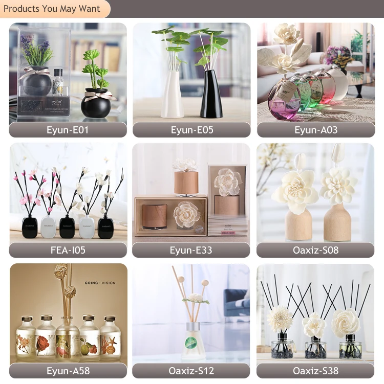 Round Shape Best Luxury Wood Natural Material Music Aroma Reed Diffuser Glass Bottle