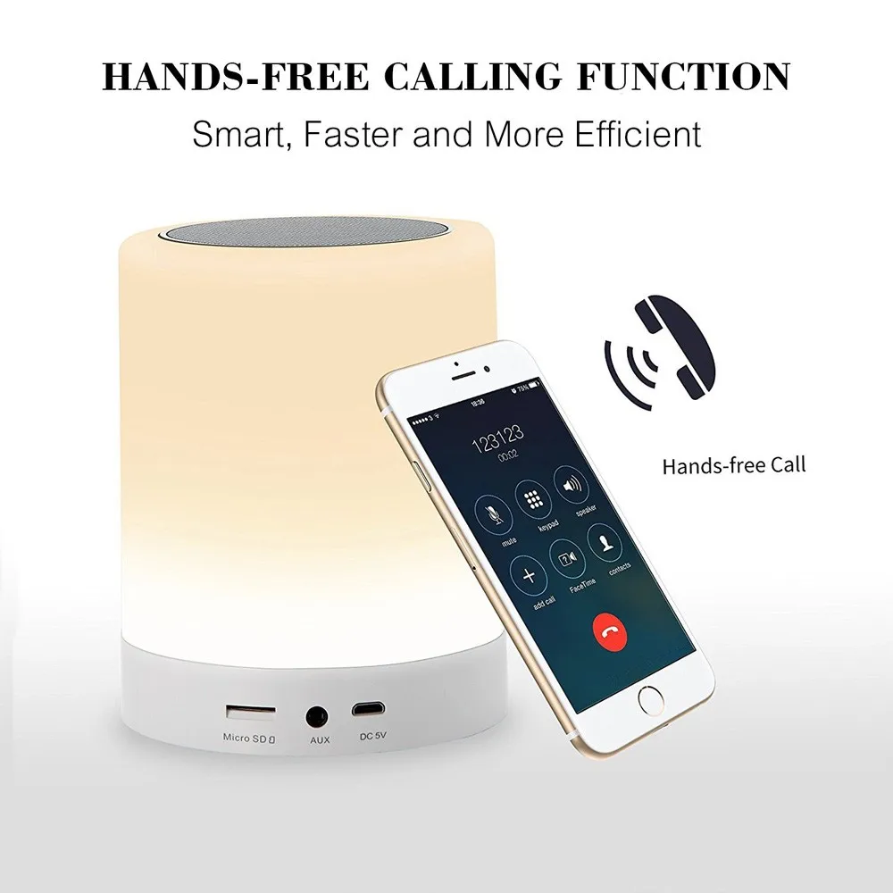 Wireless bluetooth speaker with FM Radio smart alarm clock night light portable bluetooth speaker - ANKUX.COM