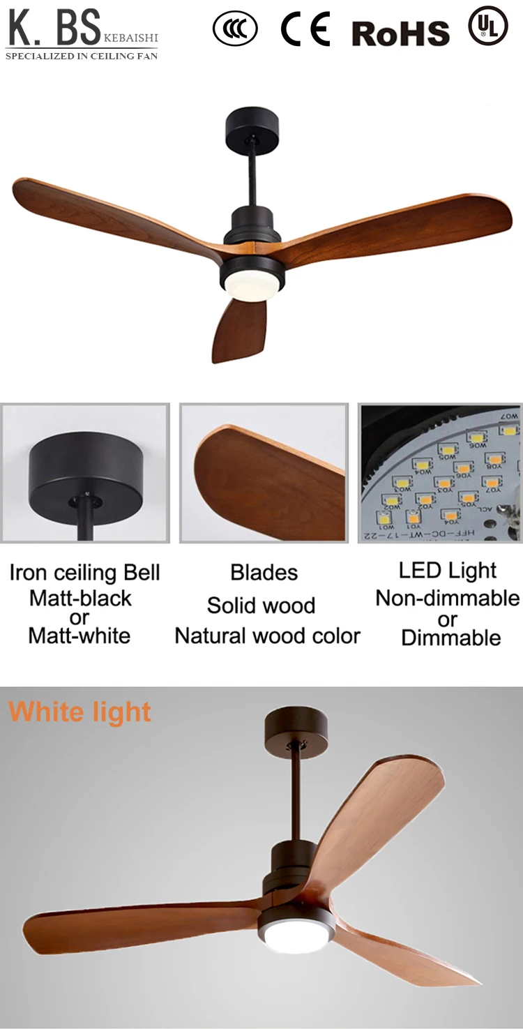 High quality energy saving ceiling fan lamp 220v Remote control 52 inch decorative ceiling fan with light