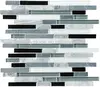 Bliss Midnight Stone and Glass Linear Mosaic Tiles - bathroom walls/ kitchen backsplash