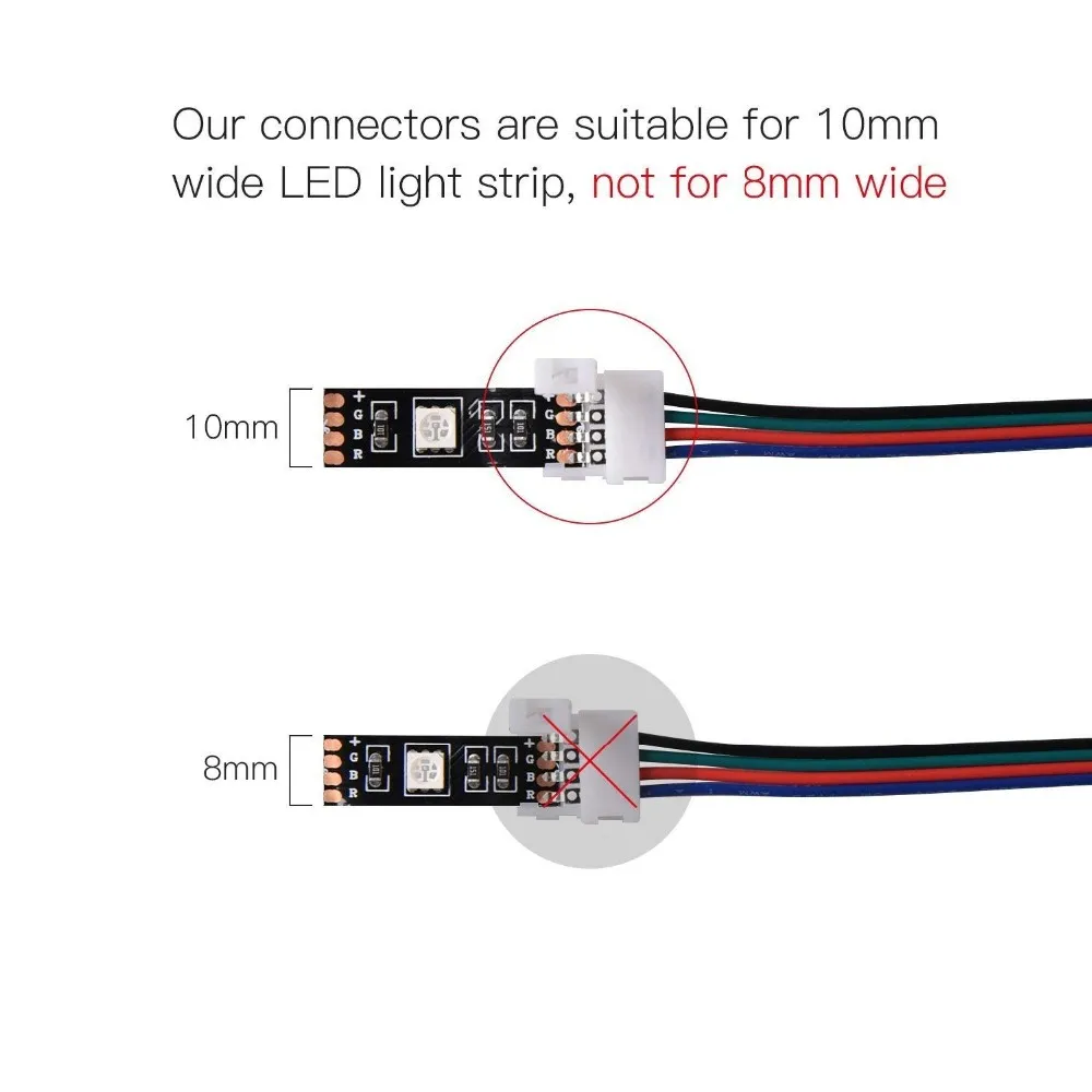 4 Pin Rgb Led Strip Connector For 10mm Free Welding Led Strip Connector ...