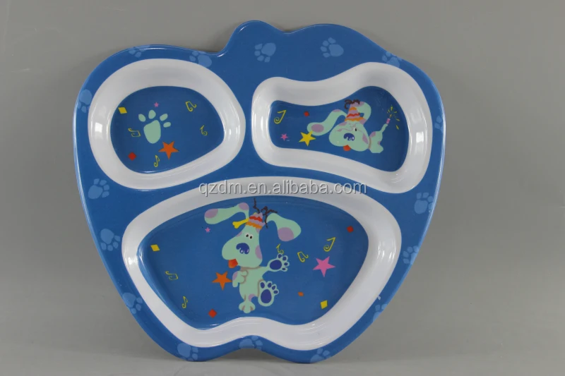 Apple Shape Melamine 3 Divide Dinner Plate For KISD