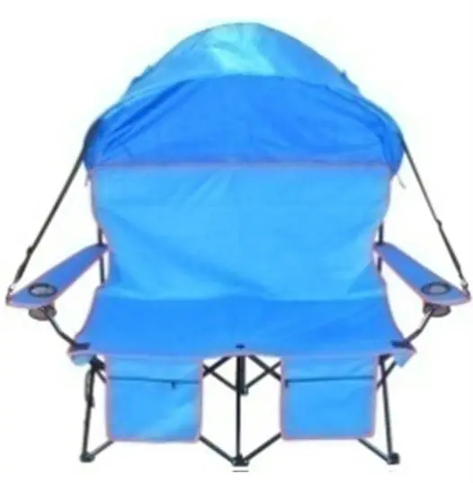 Double Folding Beach Chair, Camping Chair With Canopy ...