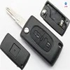 Car Remote Key Shell For Peugeot 206 Key 2 Buttons Flip Remote Key Case Blank