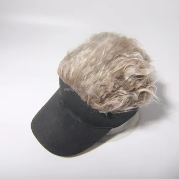 golf hat with fake hair