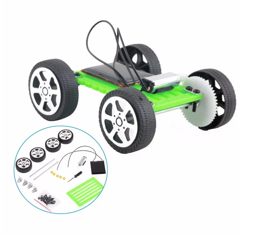 DIY Solar Toy Car Assemble Solar Vehicle Mini Solar Energy Powdered Racer B 