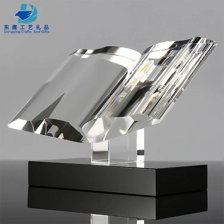Cheap Crystal Award Customized Top Quality Blank Book Shape Trophy
