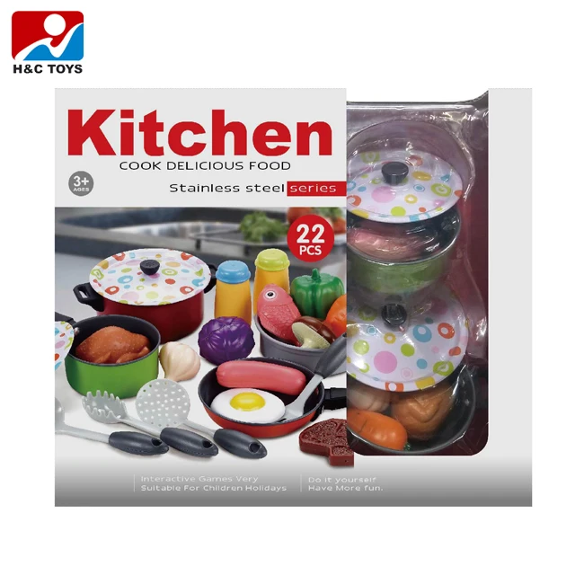 Wholesale Stainless Steel Kitchen Set Toy Metal Cooking Kitchen Toy