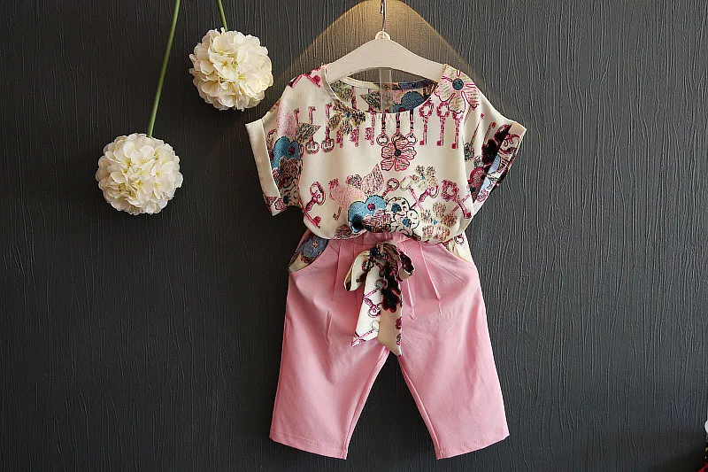 Wholesale Toddler Clothing With Messy Shortsleeved Blouse Cropped