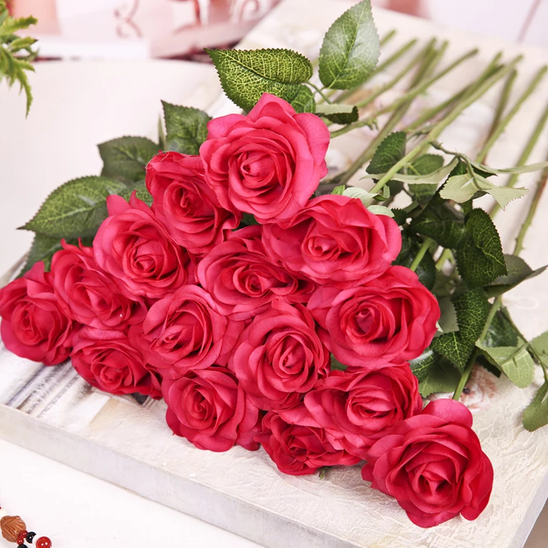 High-grade Moisturizing Real Touch Rose Single Stem Home Decoration ...