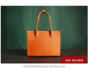 Tan Brown Italian Custom Handmade Vegetable Tanned Genuine Leather Lady Tote Bag No Minimum D010 View Customized