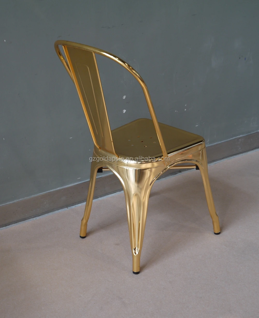 Wholesale Cheap Steel Industrial Gold Chair Luxury Metal Dining Chair