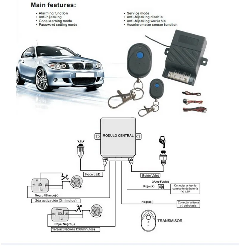 La Alarma Del Coche Del Motor Del Coche Empujon Auto Inmovilizador Cerradura Sistema De Alarma Anti Robo Proteccion Universal Auto Buy Inmovilizador De Motor De Coche De 12v Sin Llave Sistema De