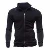 Custom logo printing sweatshirt spring black full-zip hoodie outdoor sports hoody