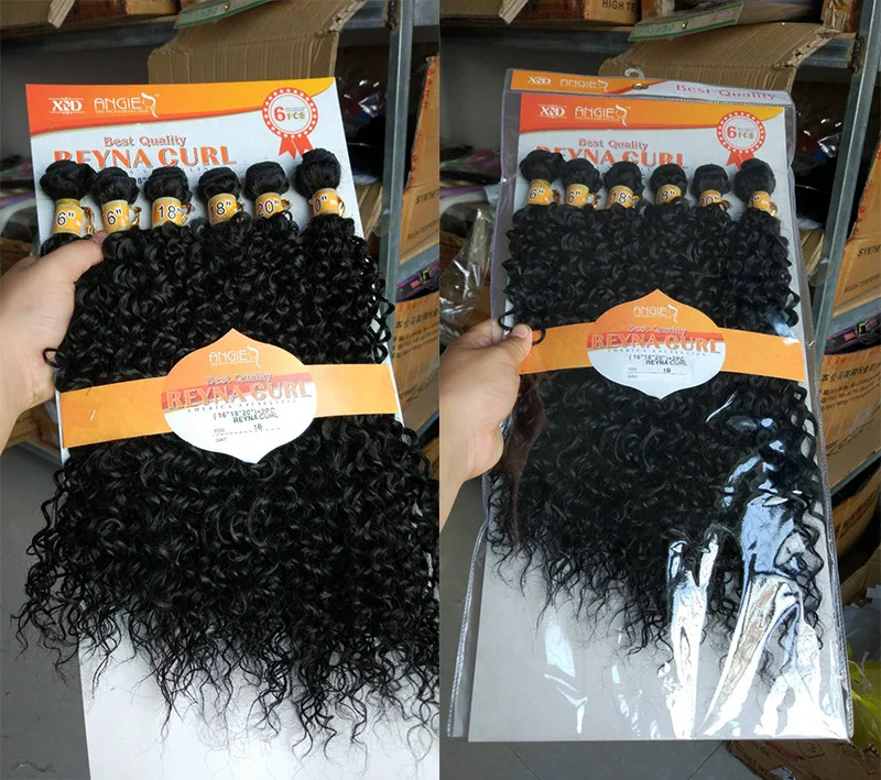 Wholesale Synthetic Blonde Kinky Curly Hair Weave 230grams