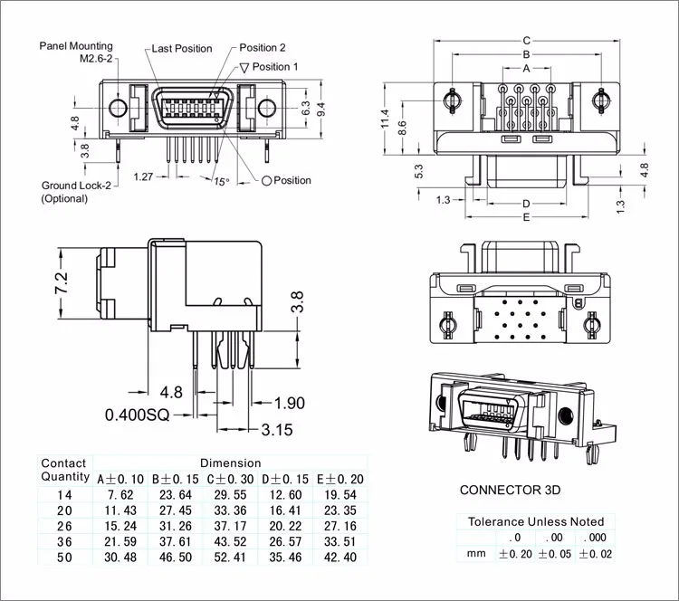 3m Mdr Scsi Connector 14pin 20pin 26pin 36pin 50pin 68pin 100pin 0 ...